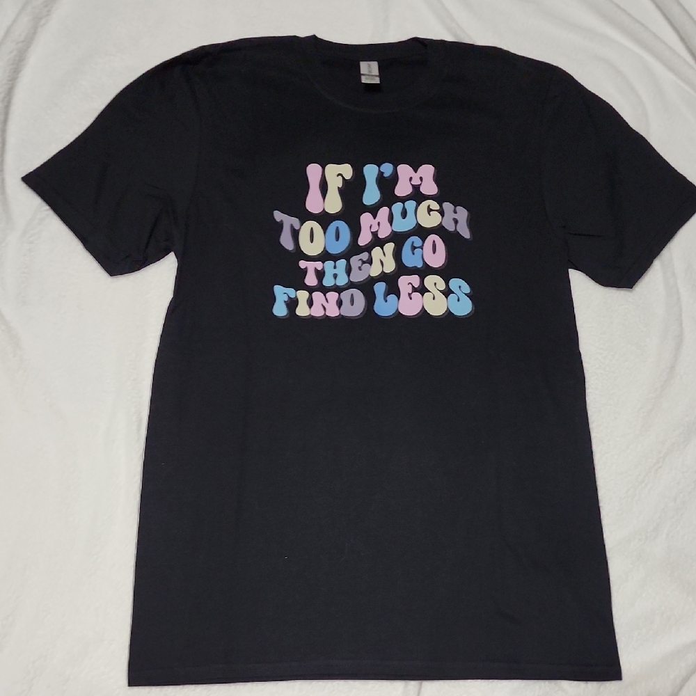 Gildan Black Tee with Colorful Text